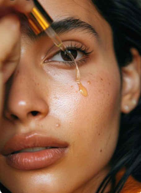 2 - Appliquez 2–3 gouttes sur visage, cou ou contour des yeux